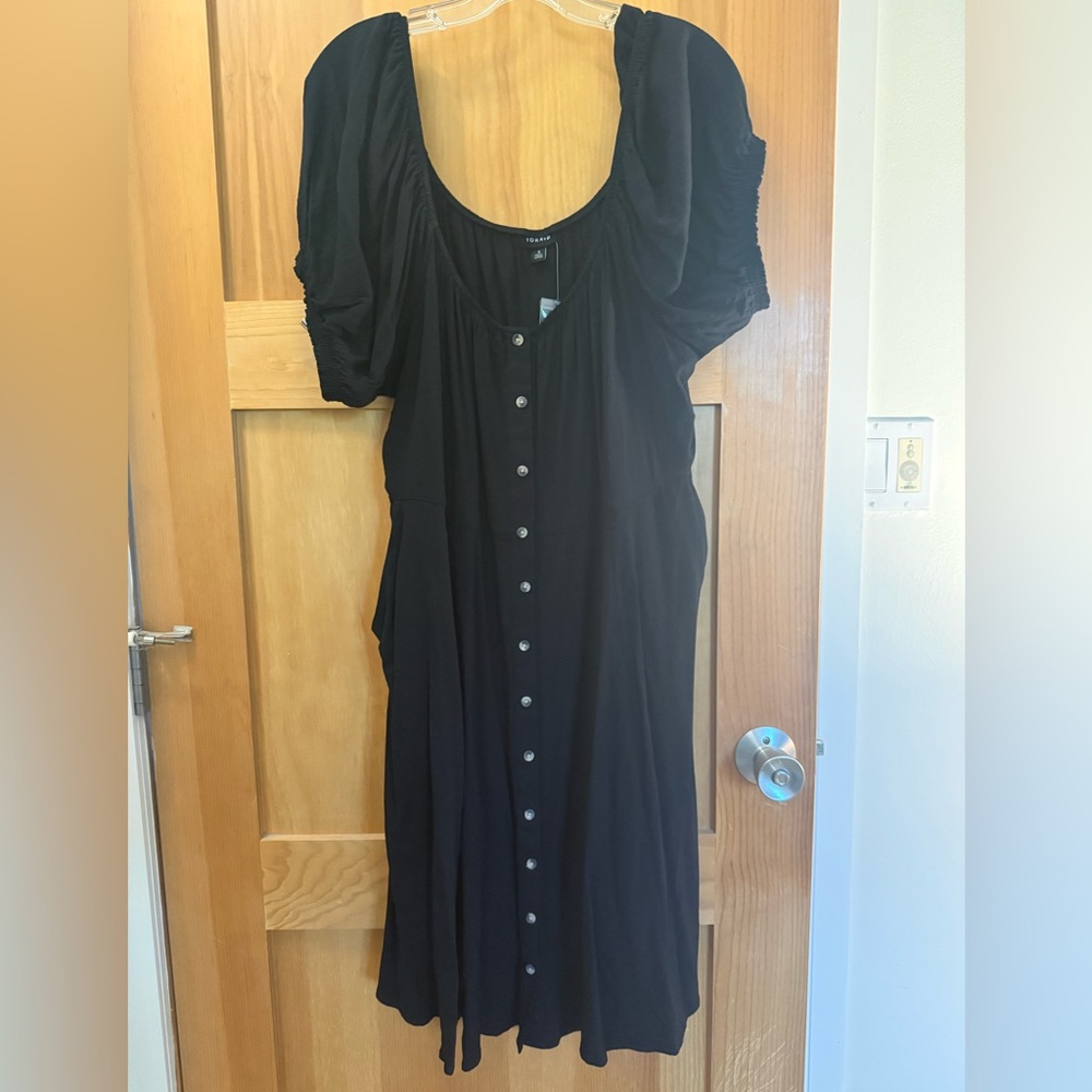 Torrid Black Button-Front Midi Dress